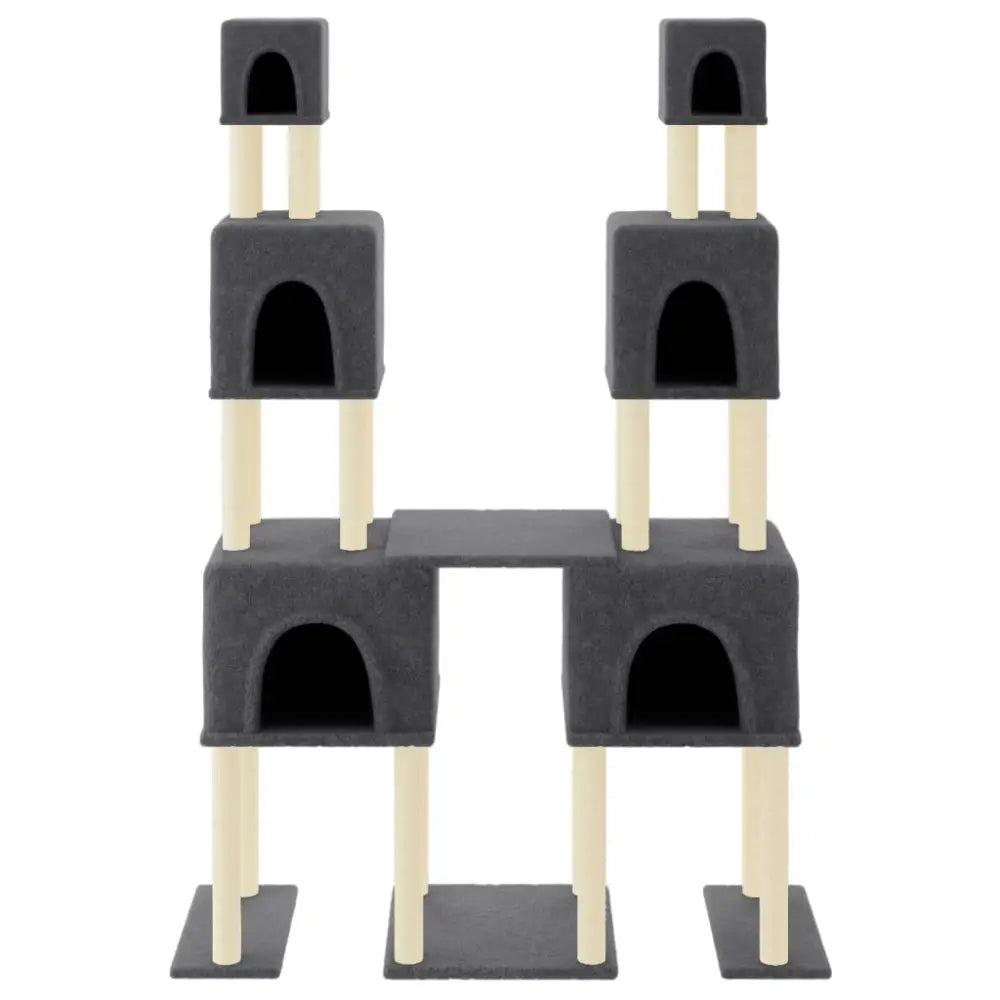 Vidaxl cat tree with sisal scratching posts dark grey 199