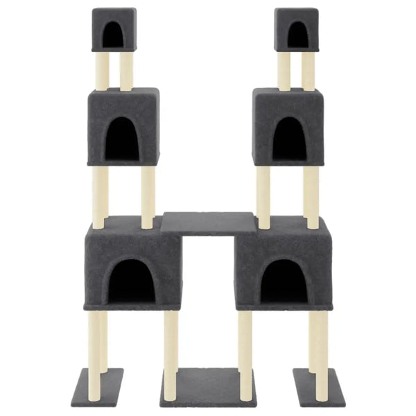 Vidaxl cat tree with sisal scratching posts dark grey 199