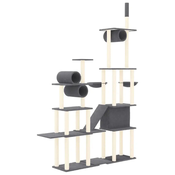 Vidaxl cat tree with sisal scratching posts dark grey 279