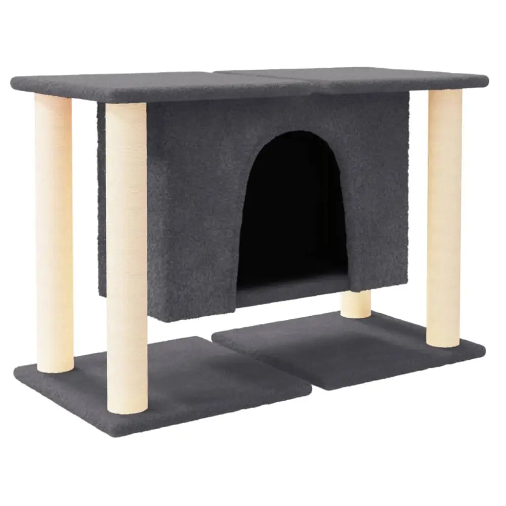 Vidaxl cat tree with sisal scratching posts dark grey 50 cm