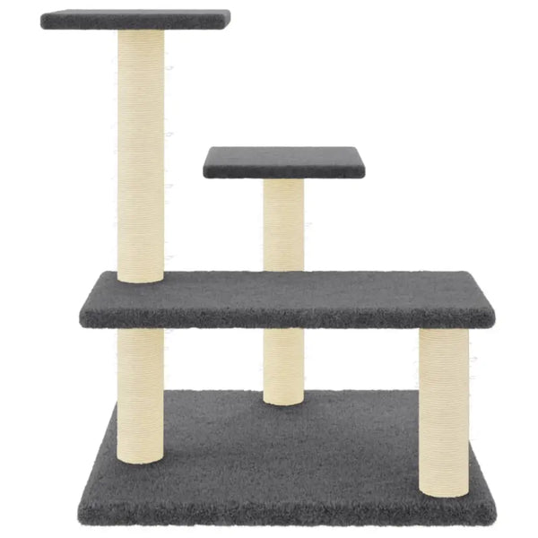 Vidaxl cat tree with sisal scratching posts dark grey 61 cm