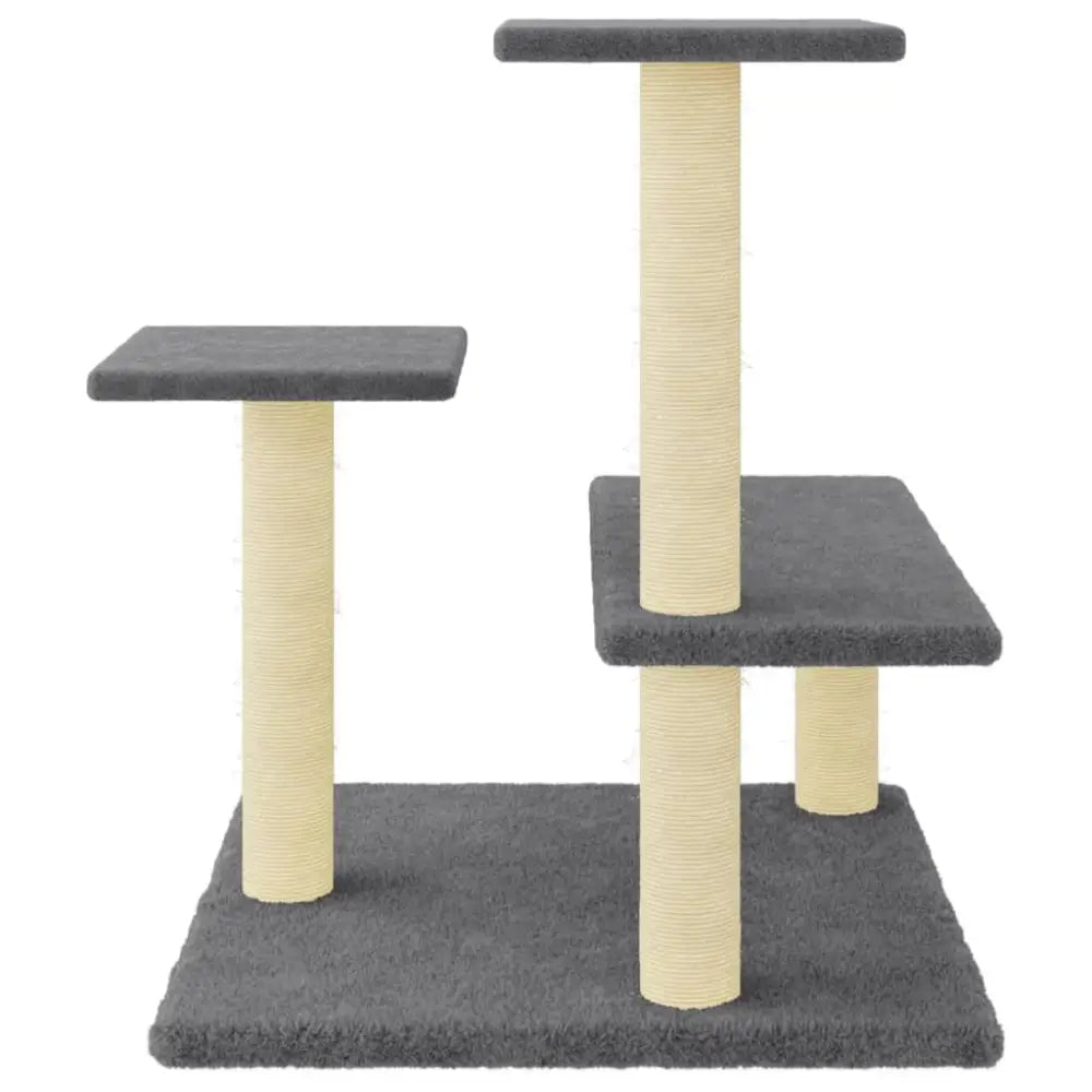 Vidaxl cat tree with sisal scratching posts dark grey 61 cm