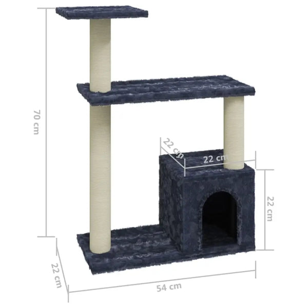 Vidaxl cat tree with sisal scratching posts dark grey 70 cm