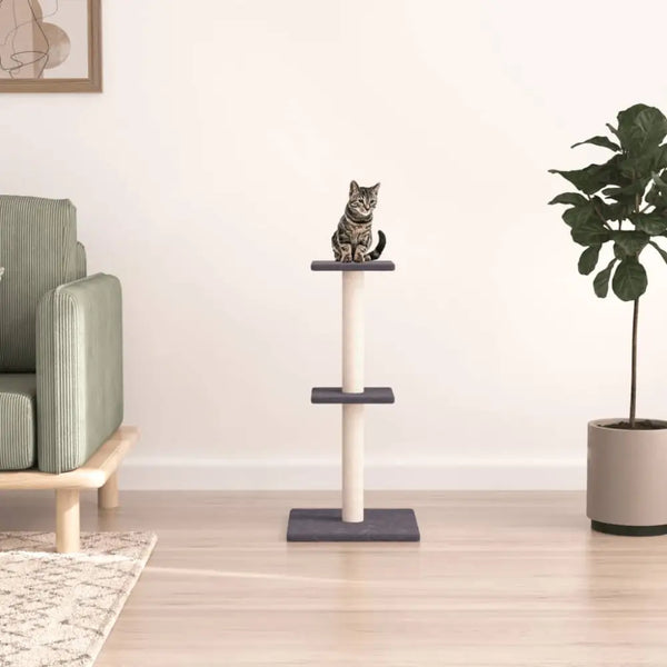 Vidaxl cat tree with sisal scratching posts dark grey 73 cm