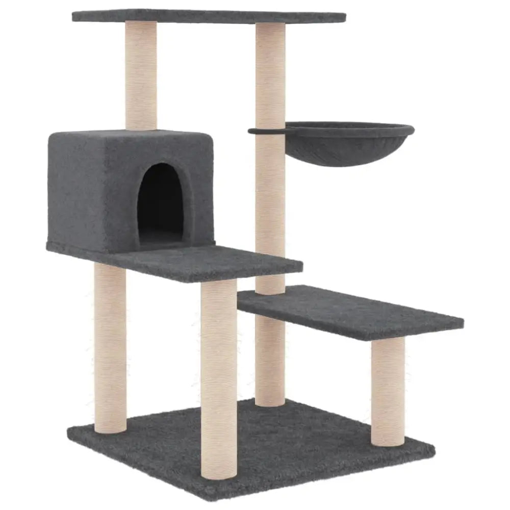 Vidaxl cat tree with sisal scratching posts dark grey 82.5