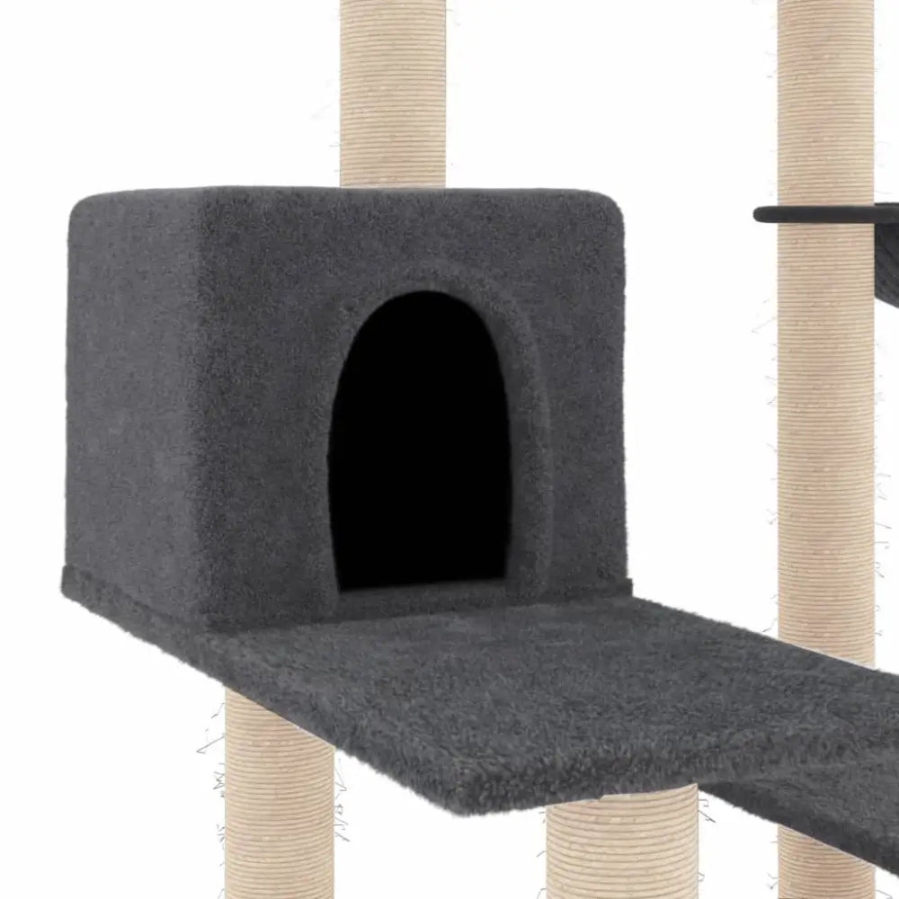 Vidaxl cat tree with sisal scratching posts dark grey 82.5