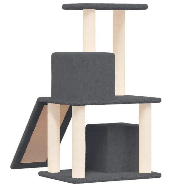 Vidaxl cat tree with sisal scratching posts dark grey 82 cm