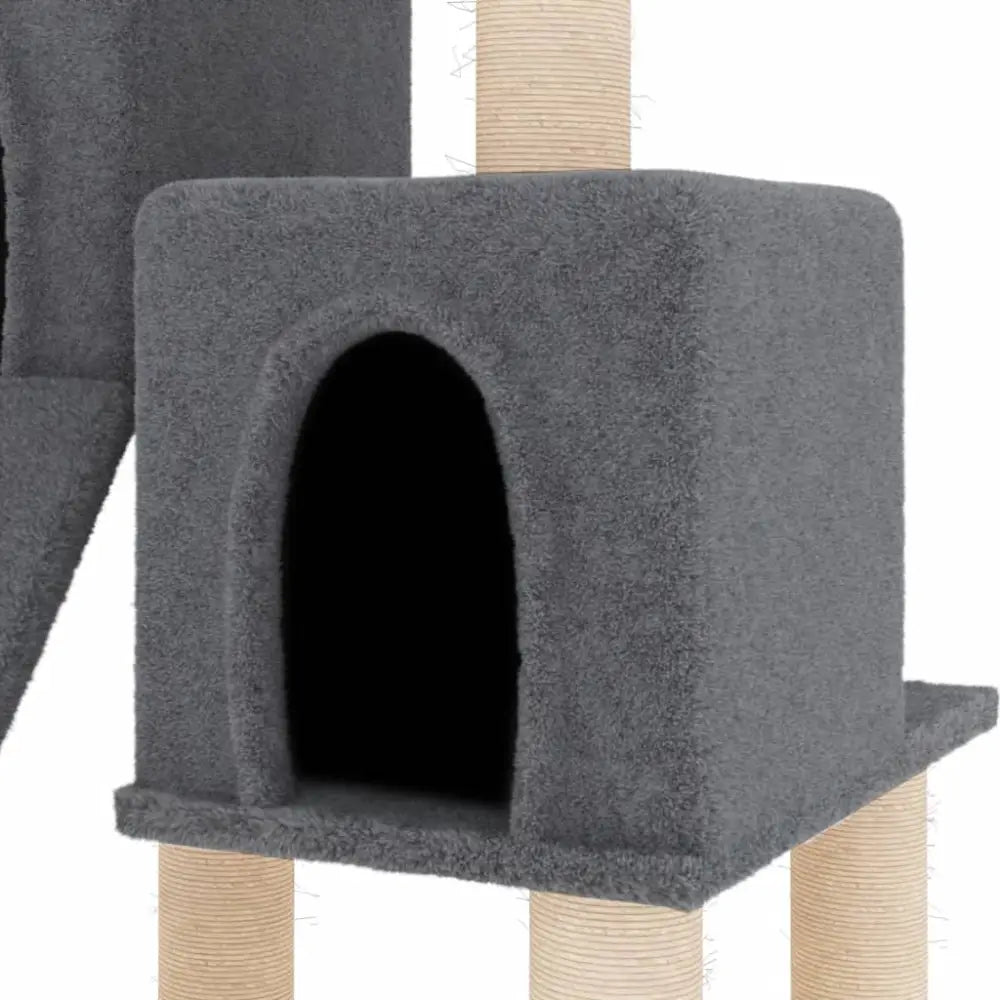 Vidaxl cat tree with sisal scratching posts dark grey 82 cm