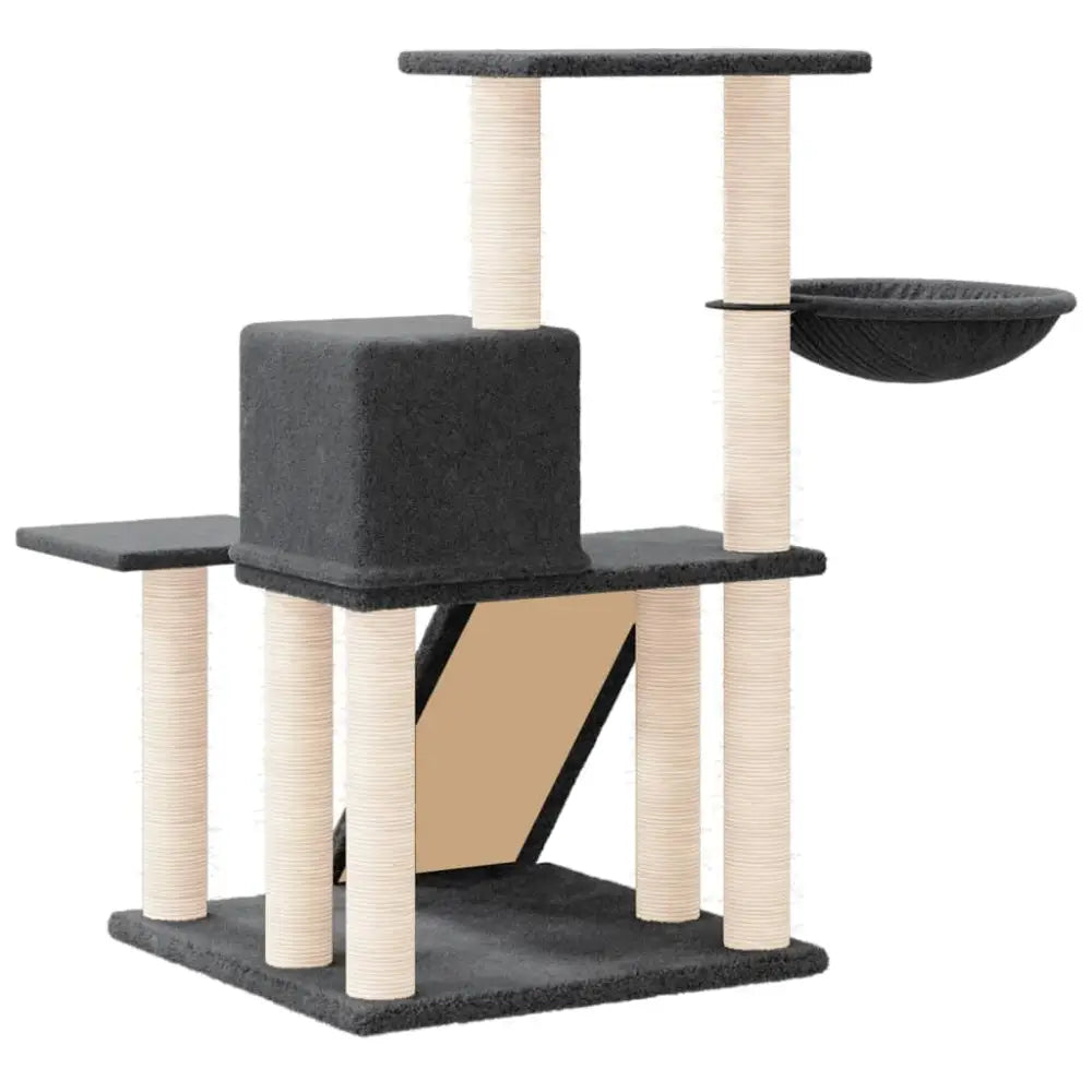 Vidaxl cat tree with sisal scratching posts dark grey 82 cm