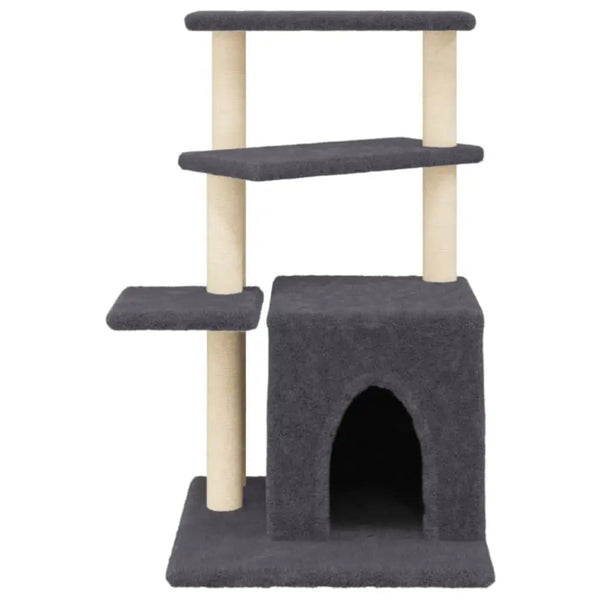 Vidaxl cat tree with sisal scratching posts dark grey 83.5