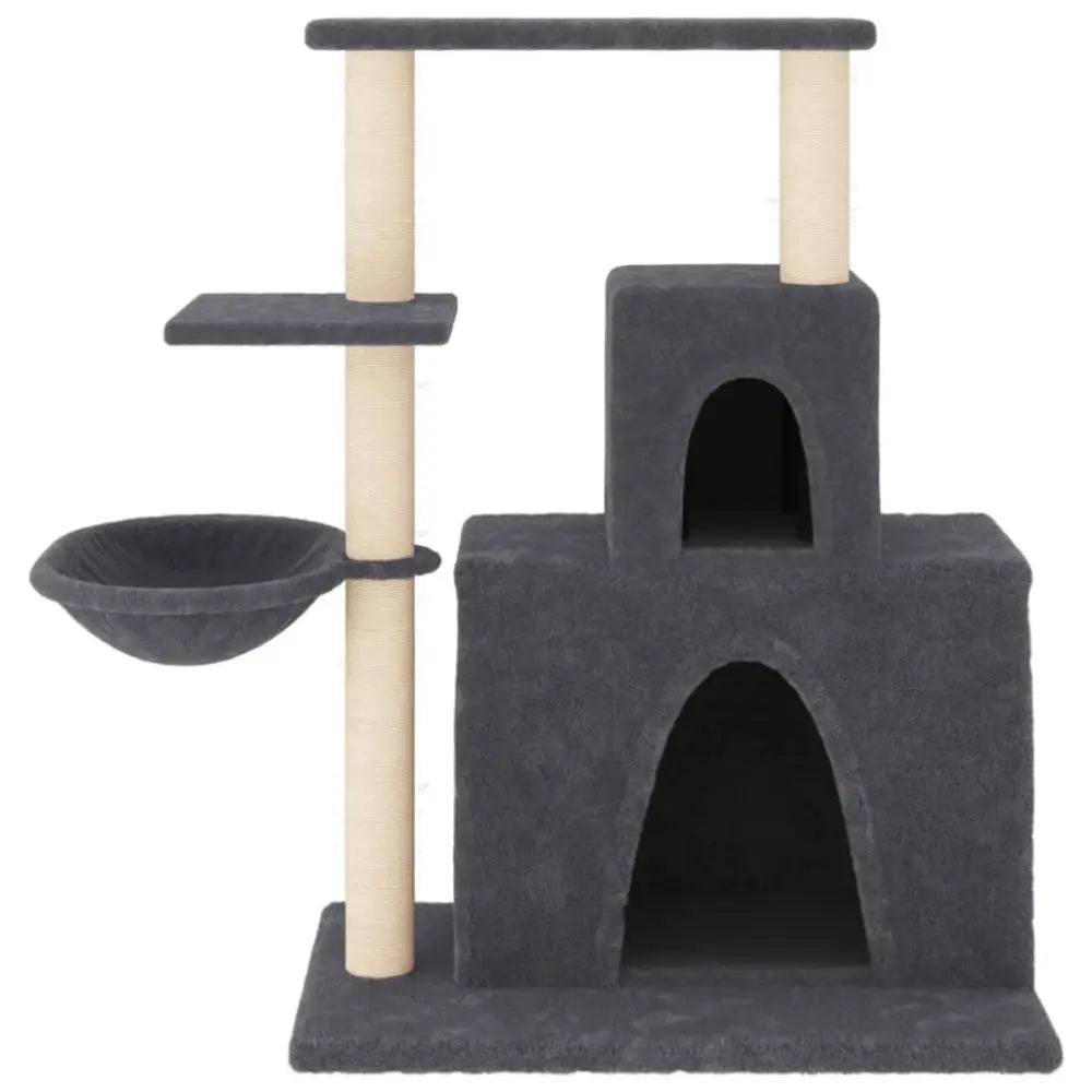 Vidaxl cat tree with sisal scratching posts dark grey 83 cm