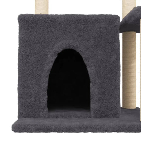 Vidaxl cat tree with sisal scratching posts dark grey 83 cm