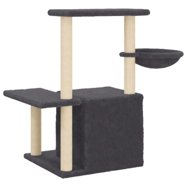 Vidaxl cat tree with sisal scratching posts dark grey 83 cm