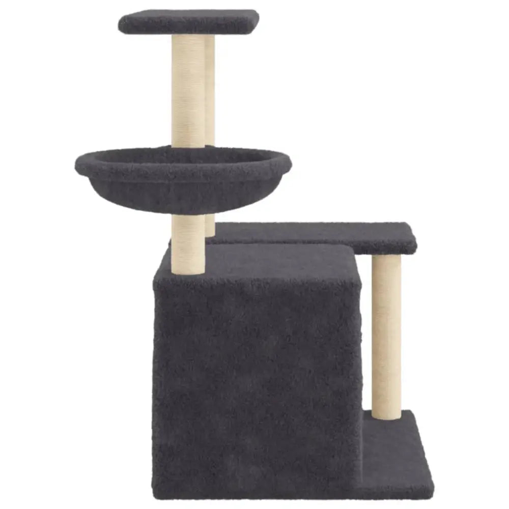 Vidaxl cat tree with sisal scratching posts dark grey 83 cm