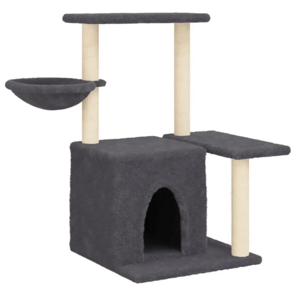 Vidaxl cat tree with sisal scratching posts dark grey 83 cm