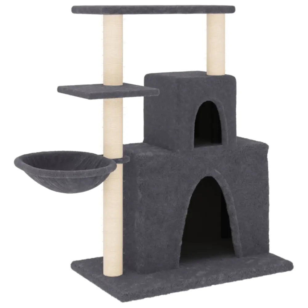 Vidaxl cat tree with sisal scratching posts dark grey 83 cm