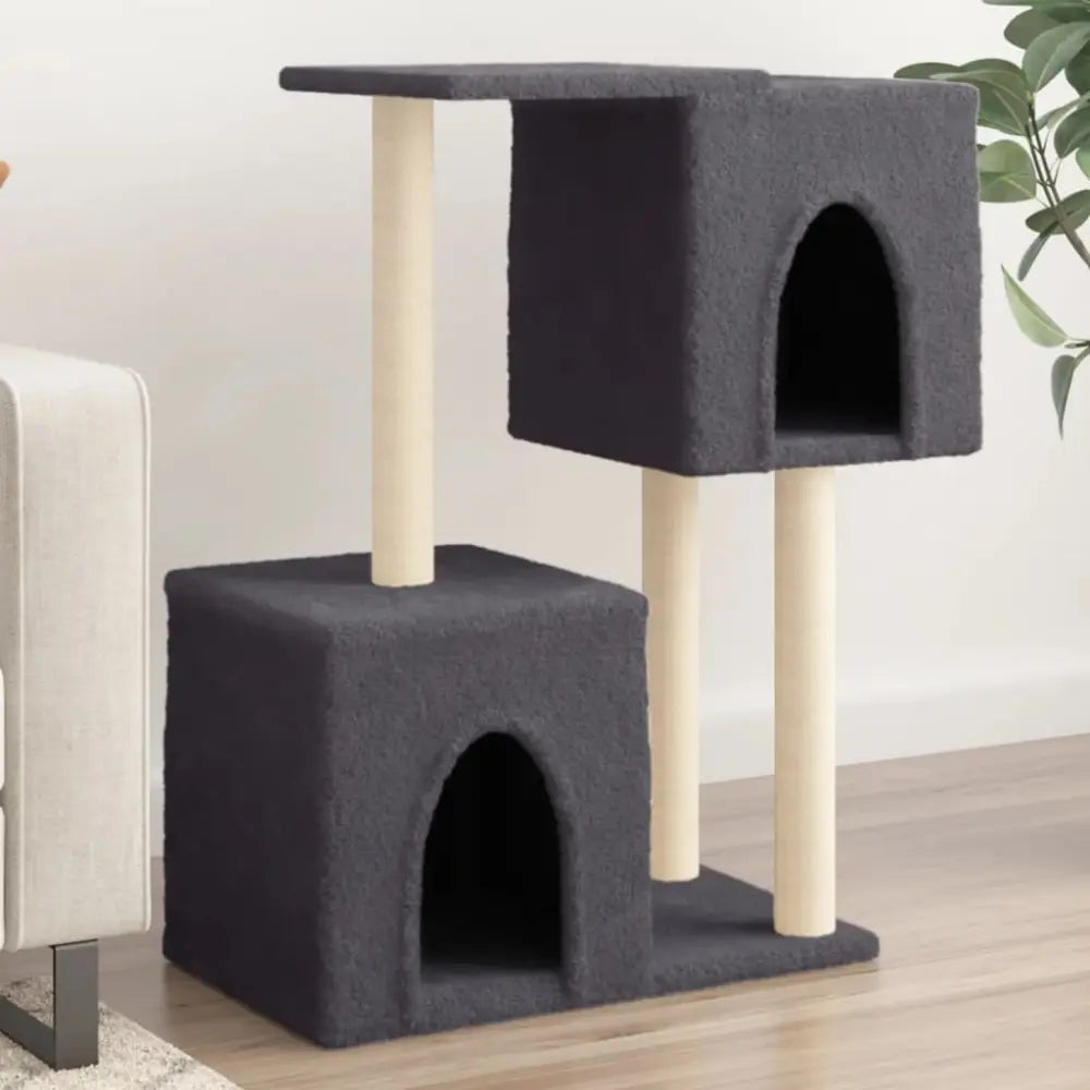 Vidaxl cat tree with sisal scratching posts dark grey 86 cm