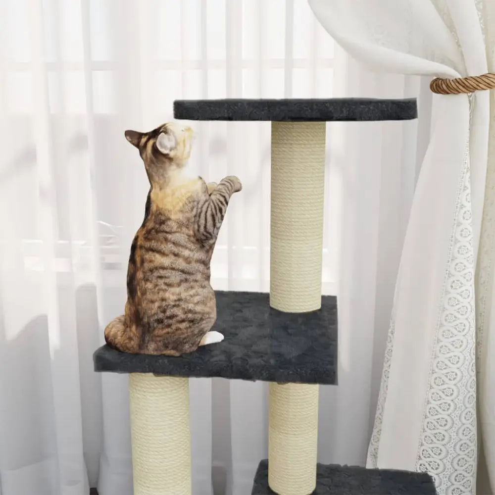 Vidaxl cat tree with sisal scratching posts dark grey 92 cm