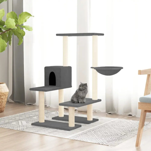 Vidaxl cat tree with sisal scratching posts dark grey 94.5