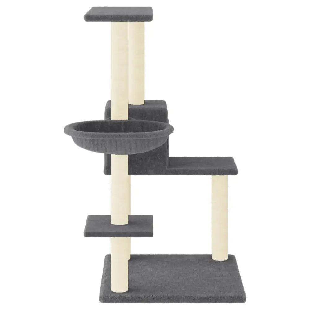 Vidaxl cat tree with sisal scratching posts dark grey 95 cm