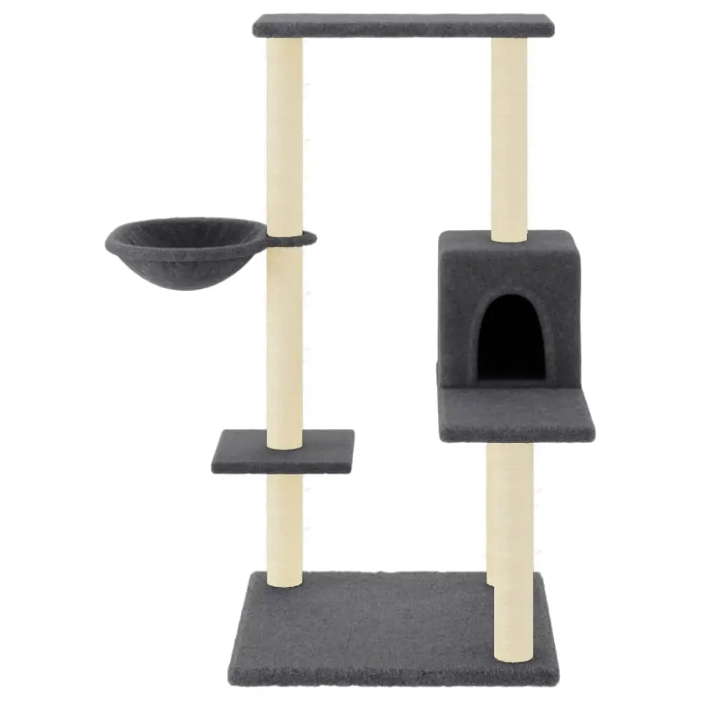 Vidaxl cat tree with sisal scratching posts dark grey 95 cm