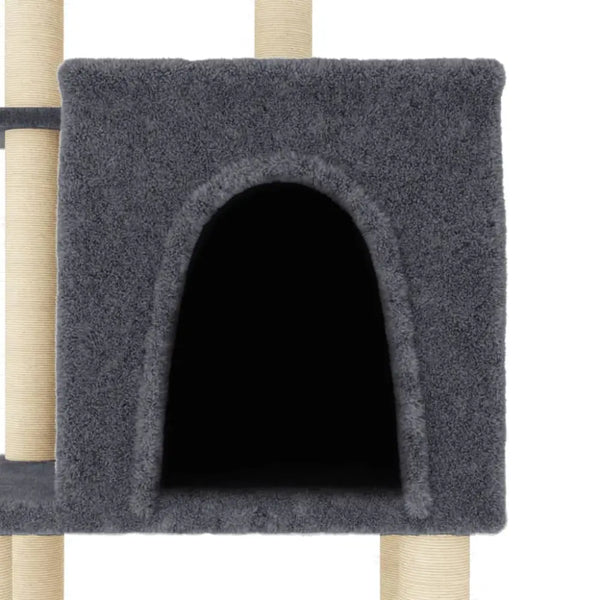 Vidaxl cat tree with sisal scratching posts dark grey 97 cm