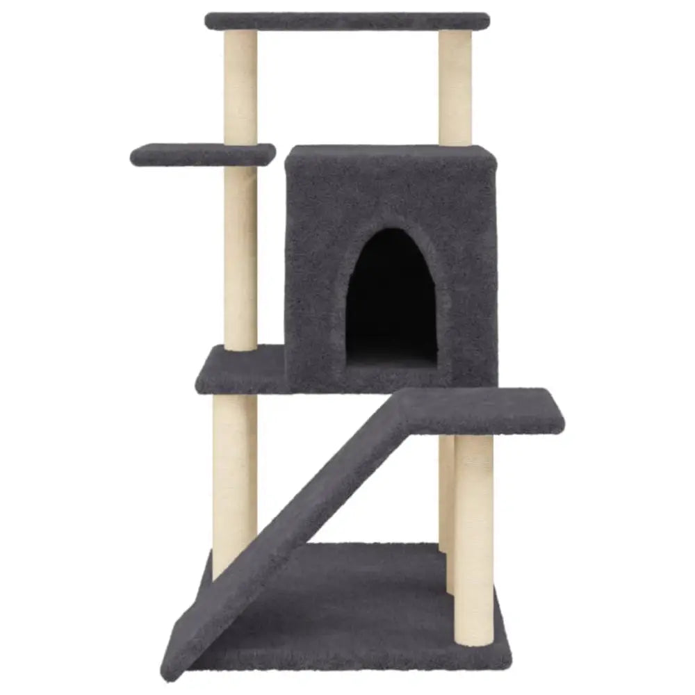 Vidaxl cat tree with sisal scratching posts dark grey 97 cm