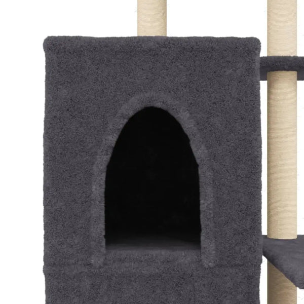 Vidaxl cat tree with sisal scratching posts dark grey 97 cm