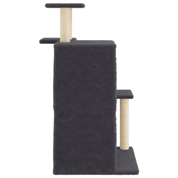 Vidaxl cat tree with sisal scratching posts dark grey 97 cm