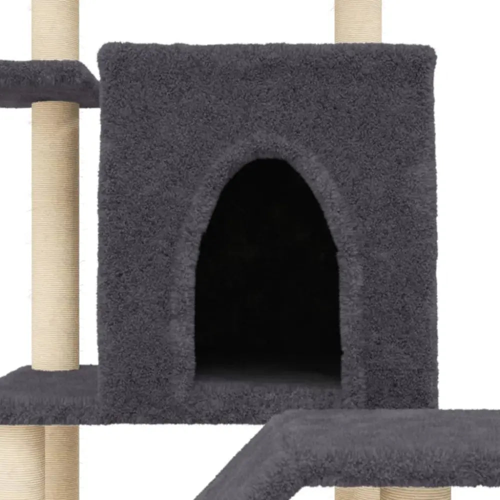 Vidaxl cat tree with sisal scratching posts dark grey 97 cm