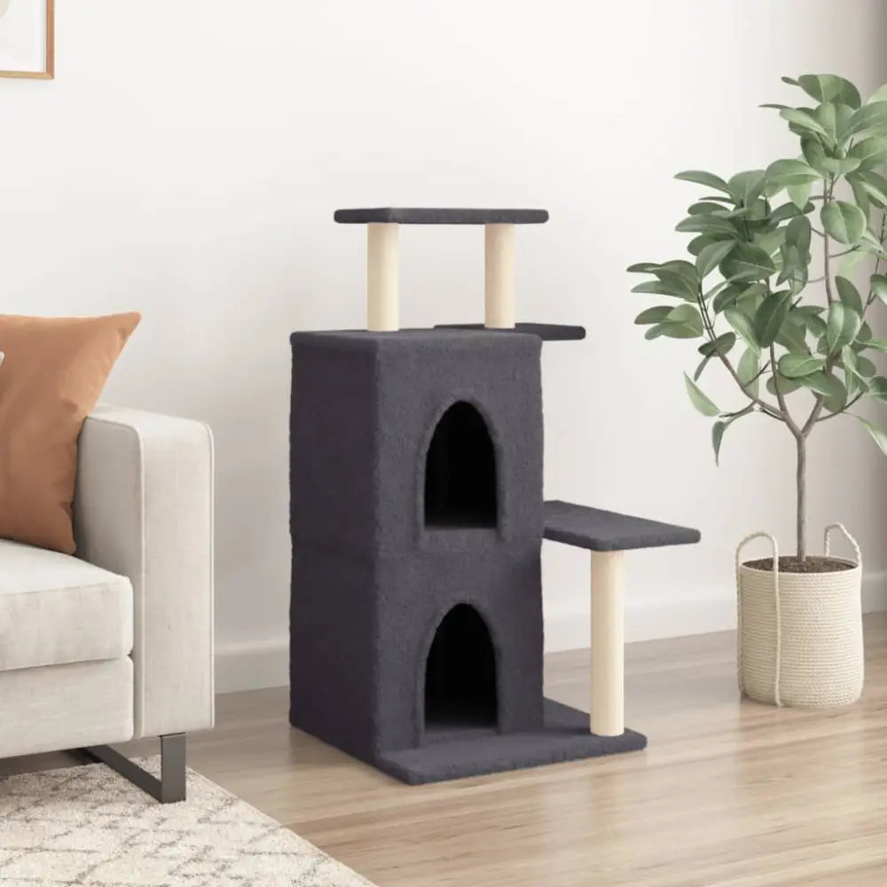 Vidaxl cat tree with sisal scratching posts dark grey 97 cm