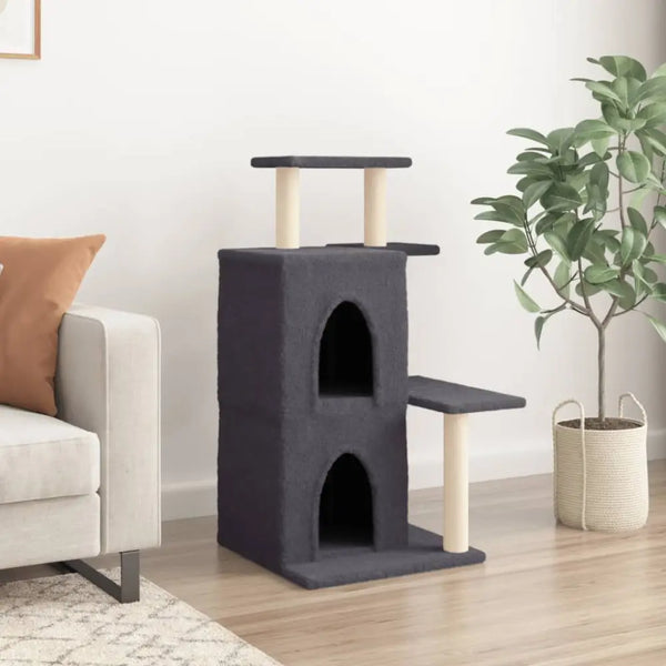 Vidaxl cat tree with sisal scratching posts dark grey 97 cm