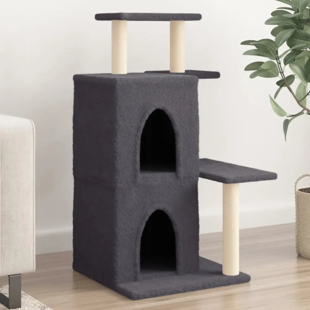 Vidaxl cat tree with sisal scratching posts dark grey 97 cm