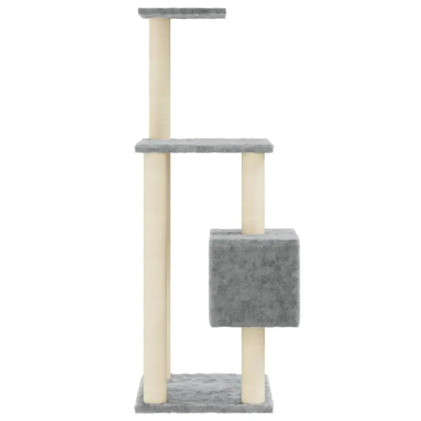 Vidaxl cat tree with sisal scratching posts light grey 104