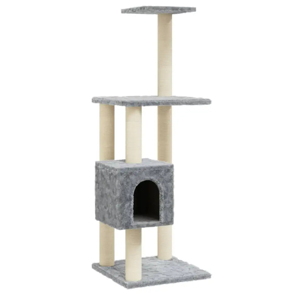 Vidaxl cat tree with sisal scratching posts light grey 104