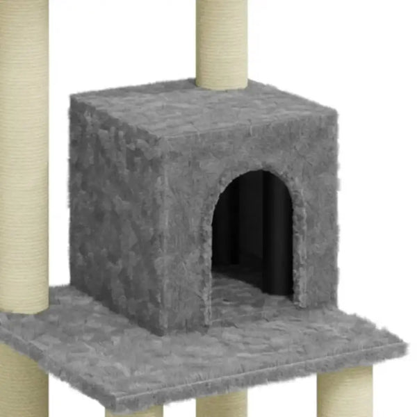 Vidaxl cat tree with sisal scratching posts light grey 105