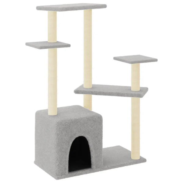 Vidaxl cat tree with sisal scratching posts light grey