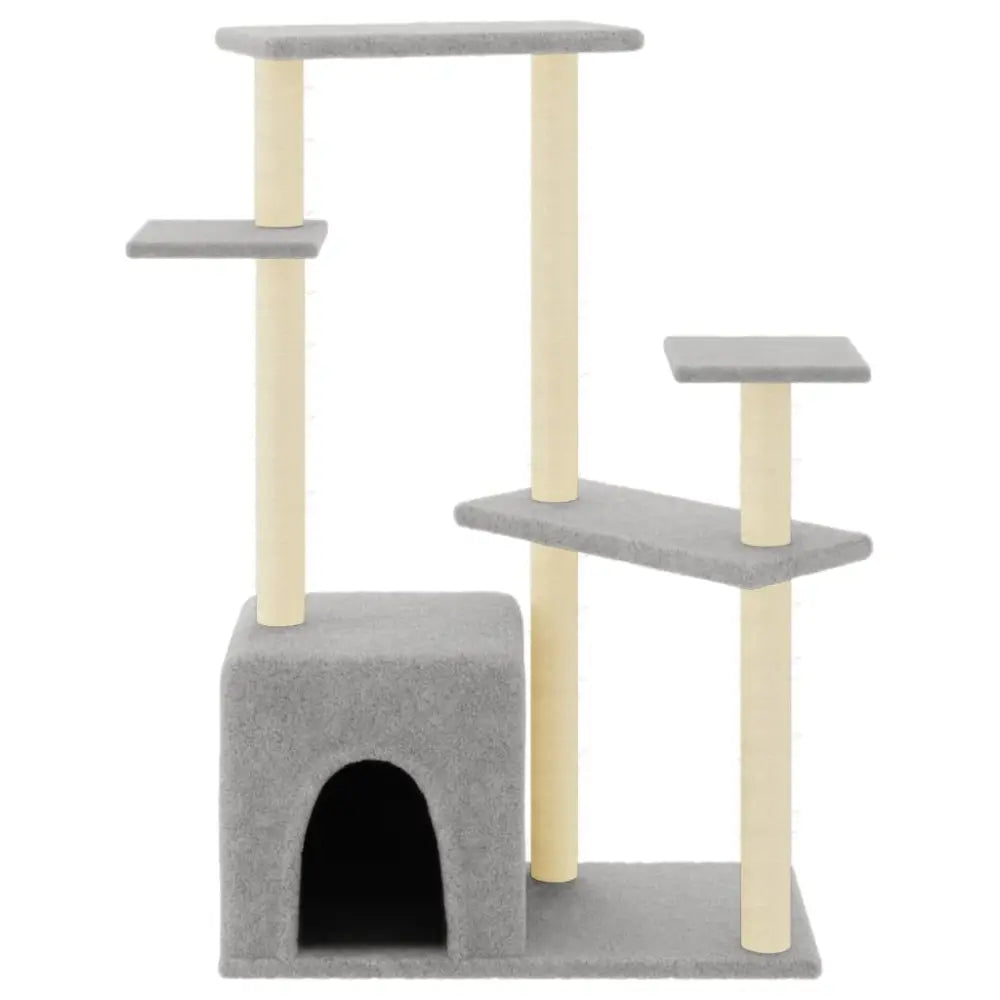 Vidaxl cat tree with sisal scratching posts light grey