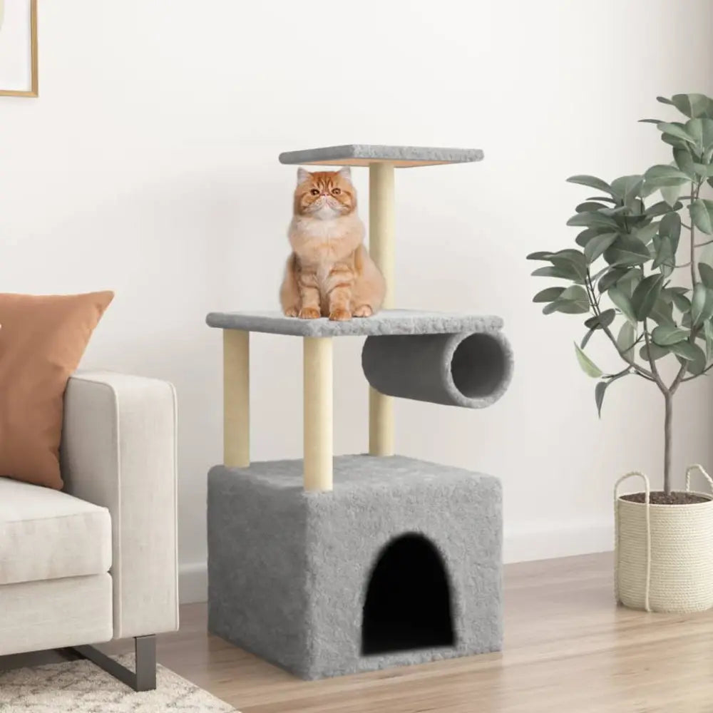 Vidaxl cat tree with sisal scratching posts light grey