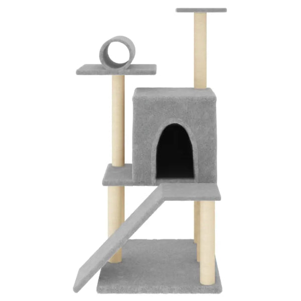 Vidaxl cat tree with sisal scratching posts light grey