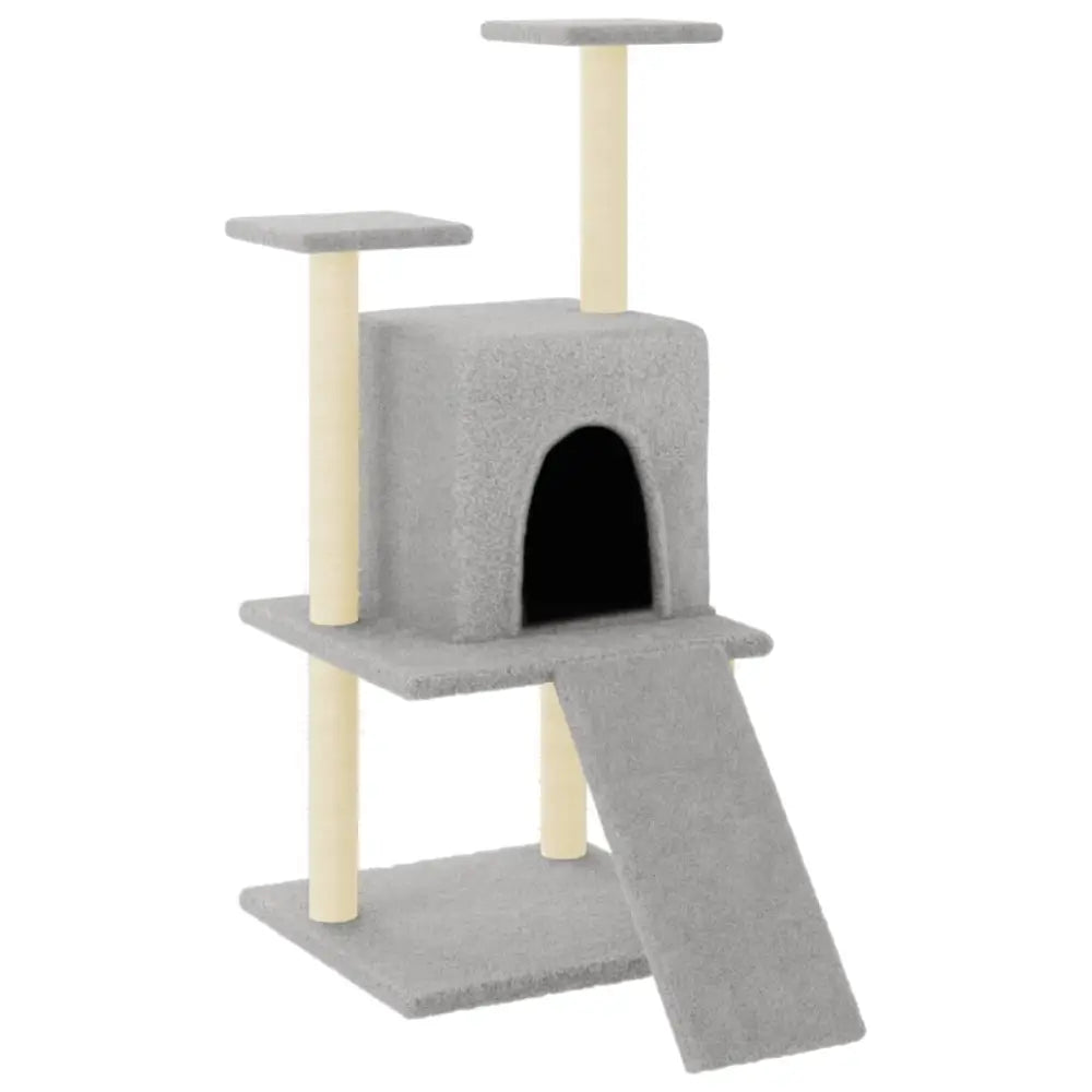 Vidaxl cat tree with sisal scratching posts light grey 110