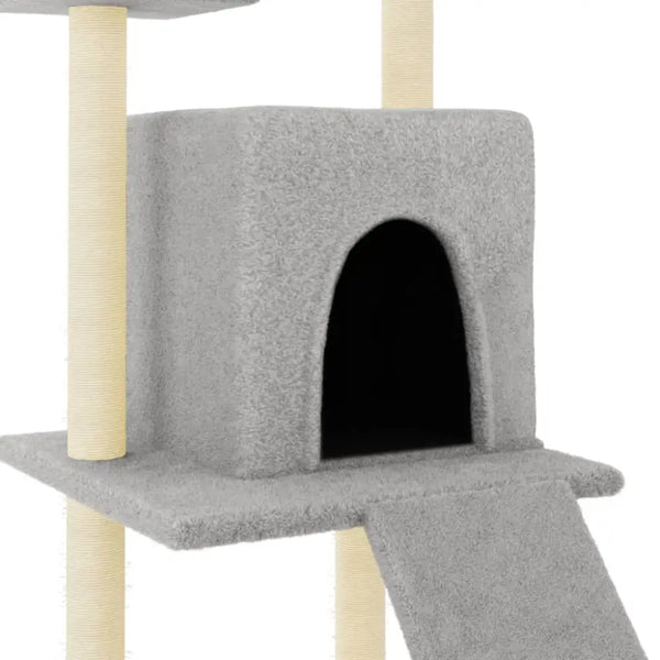 Vidaxl cat tree with sisal scratching posts light grey 110