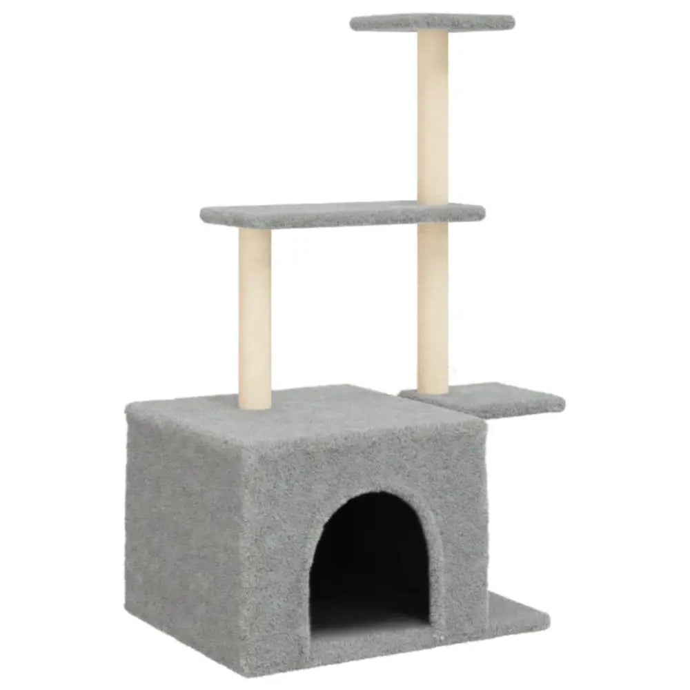 Vidaxl cat tree with sisal scratching posts light grey 110