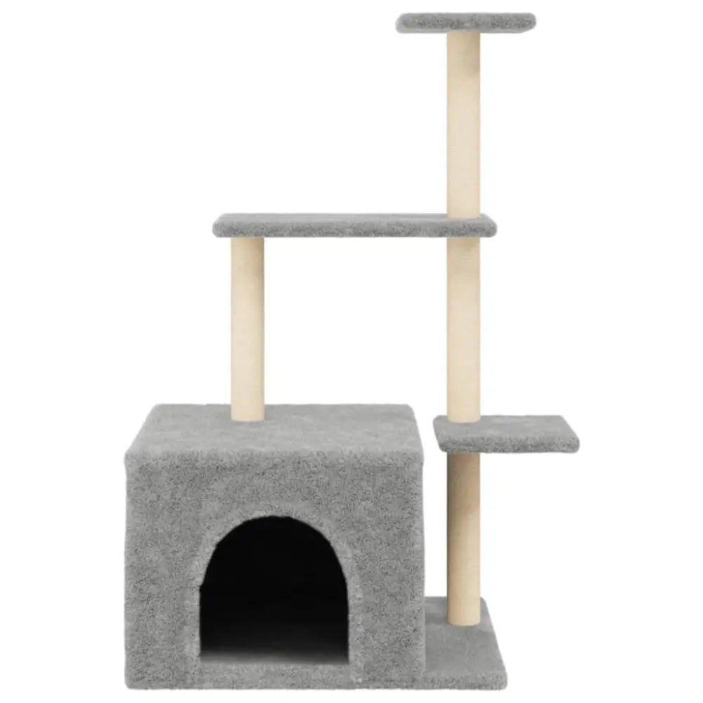 Vidaxl cat tree with sisal scratching posts light grey 110