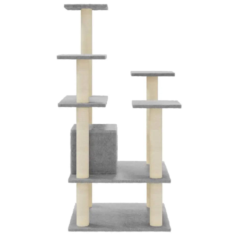 Vidaxl cat tree with sisal scratching posts light grey 110