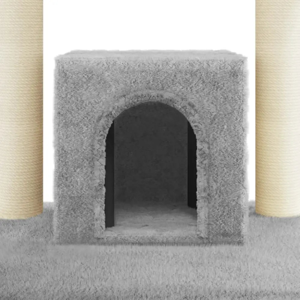 Vidaxl cat tree with sisal scratching posts light grey 110