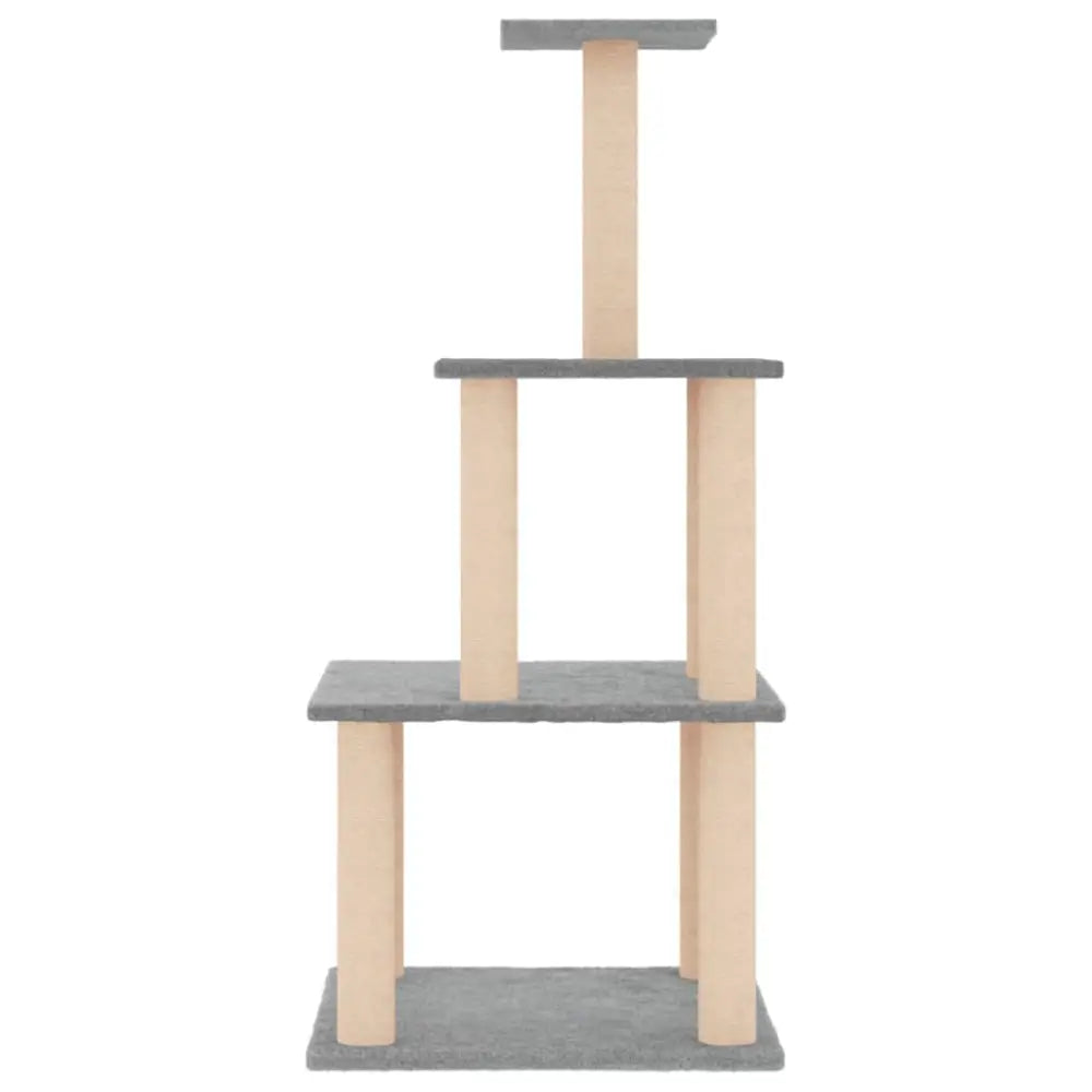 Vidaxl cat tree with sisal scratching posts light grey 111