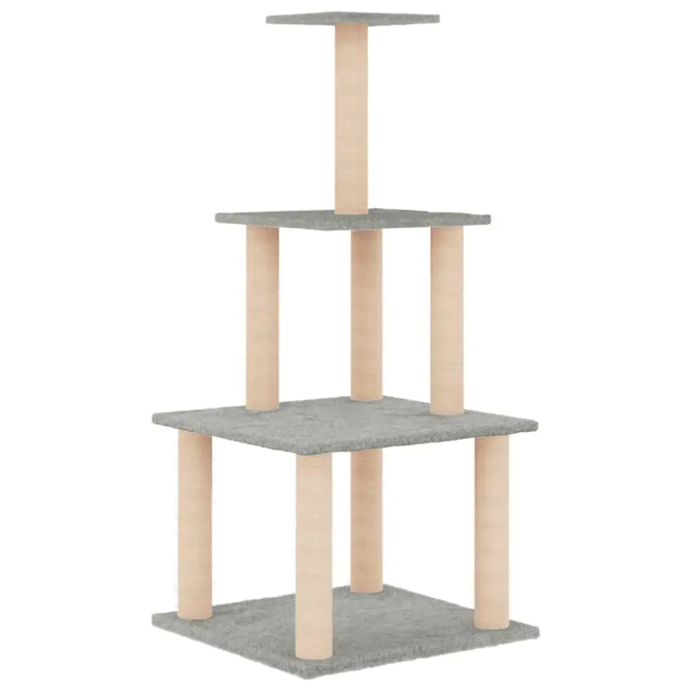 Vidaxl cat tree with sisal scratching posts light grey 111