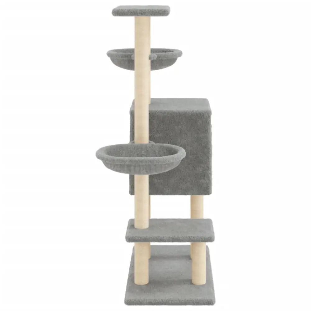 Vidaxl cat tree with sisal scratching posts light grey 117