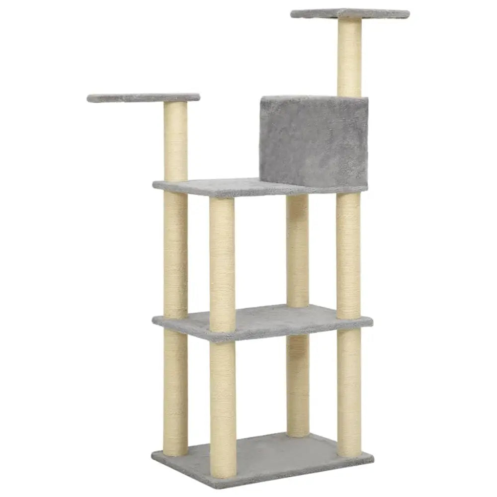 Vidaxl cat tree with sisal scratching posts light grey